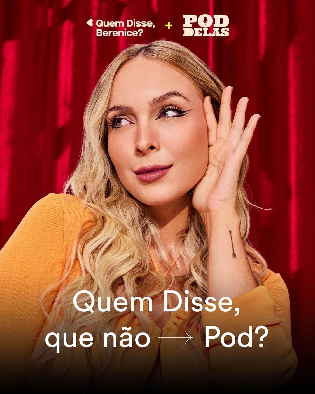 quem disse, berenice?のインスタグラム：「Oi genteee! depois de UM ANO podemos anunciar finalmente a nossa collab com o @poddelas, que tem tuuudo a ver com a gente, não é mesmo? Afinal, tamo juntas nas indisciplinas do dia a dia e na união com uma audiência feminina gigaante! Quem disse que não pod uma linha completa com produtos de make, skincare facial e corporal para arrasar! Bora experimentar 🤩 #QDBComPoddelas   #PraTodosVerem: o post é único com a foto da Tata, apresentadora do Poddelas olhando para o lado com a mão ao lado do rosto e o texto: "Quem disse, que não pod?". Fim da descrição.」