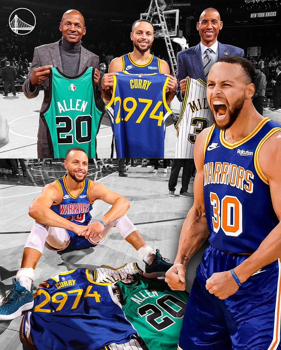 ゴールデンステート・ウォリアーズのインスタグラム：「3-point record broken. Game changed. FOREVER.  #DubsHistoryWeek」