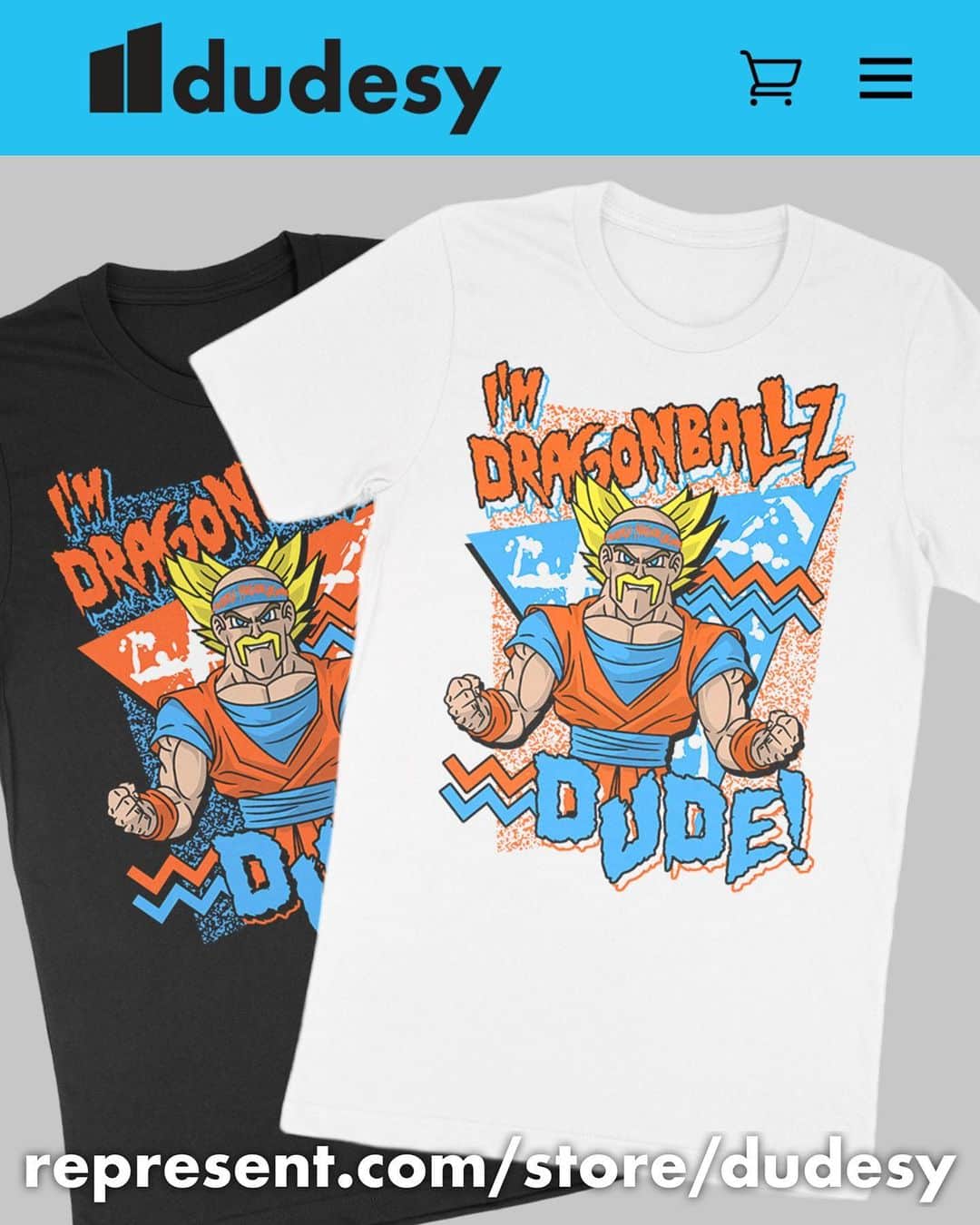 ウィル・サッソのインスタグラム：「The I’M DRAGON BALL Z DUDE tee is now available in the Dudesy Store, at represent.com/store/dudesy or the link in our bio. Call me Dudesy.」