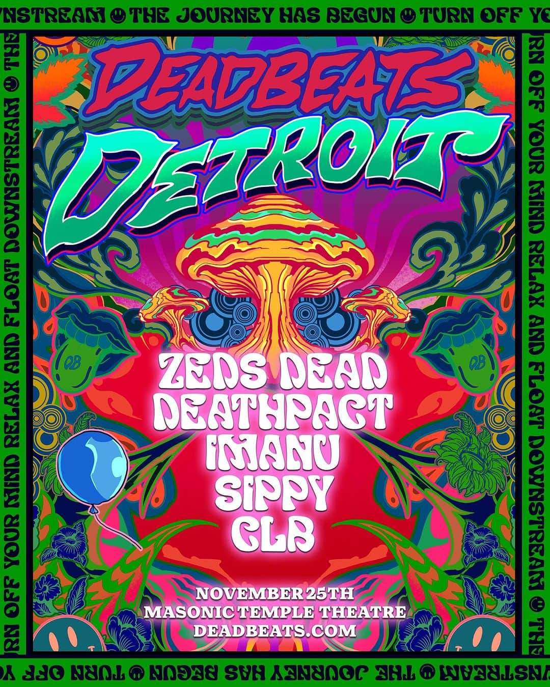 Zeds Deadのインスタグラム：「DEADBEATS IN THE D! Back at the Masonic Temple Theatre for the end of November with all the homies! Presale Thursday and onsale Friday」