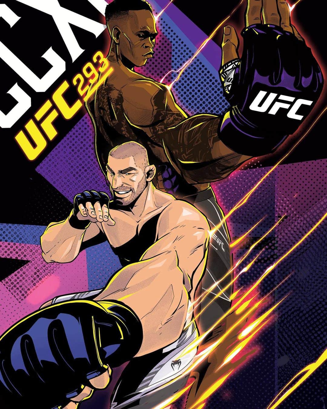 UFCさんのインスタグラム写真 - (UFCInstagram)「Fighting for the middleweight throne Saturday! 🏆   Grab the #UFC293 Artist Series design now from @UFCStore!  [ 🎨 via @GTuz.Illustration ]」9月6日 1時00分 - ufc
