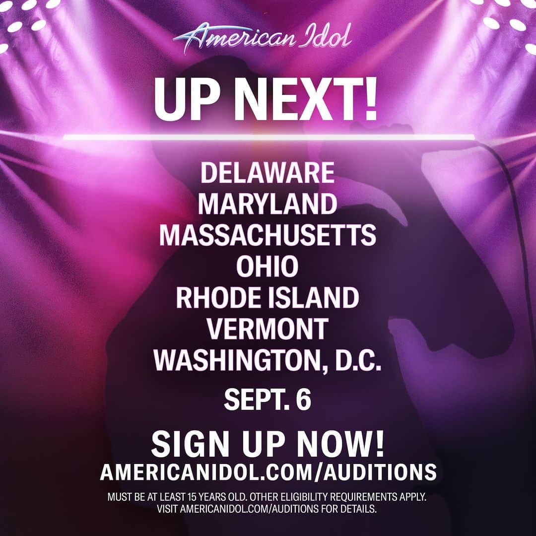 American Idolさんのインスタグラム写真 - (American IdolInstagram)「Can YOU make ‘em swoon from the very first note? 😍🎶 You gotta sign up to audition! Sing tomorrow, Friday or during any Open Call!」9月6日 1時02分 - americanidol
