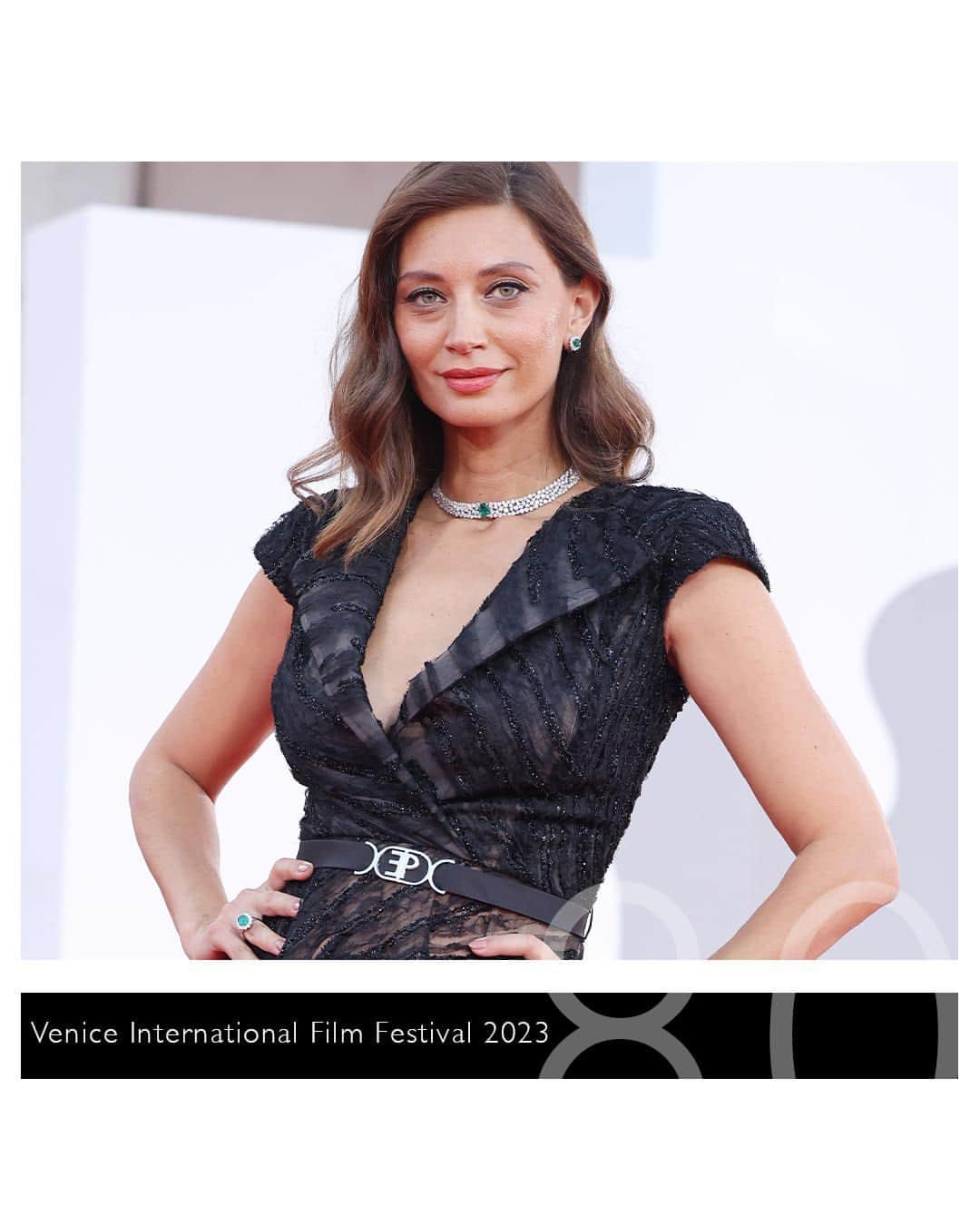ダミアーニのインスタグラム：「Italian actress @margarethmade is enchanting with the white gold, diamonds and emerald Damiani High Jewelry pieces.   @svevaalviti looks gorgeous in the Damiani Mimosa High Jewelry necklace embellished with diamonds, pink sapphires, rubies and corals.  #DamianiMimosa #Damiani #Handmade #MadeinItaly #Venezia80 #FestivaldelCinemadiVenezia #MostradelCinemadiVenezia #VeneziaFilmFestivaI」