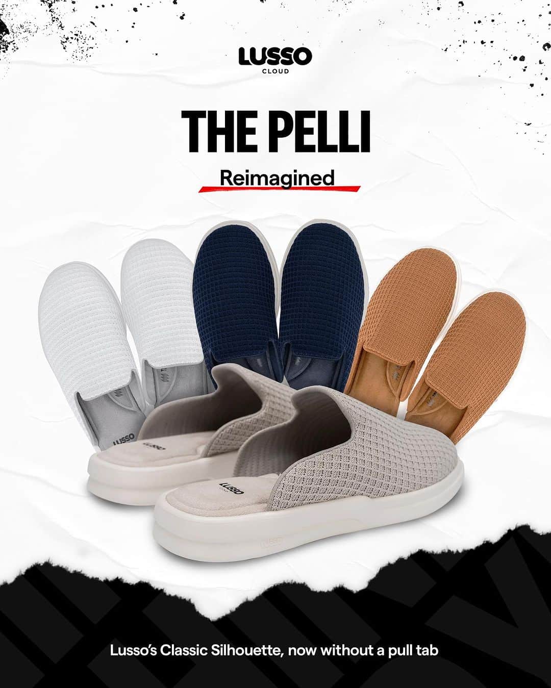 ロブ・ディアデックのインスタグラム：「The most versatile shoe in the @lussocloud line up and a true, go-anywhere option.  This is the Pelli — now available without a pull tab.  Experience comfort like never before. Shop now at the link in our bio.」