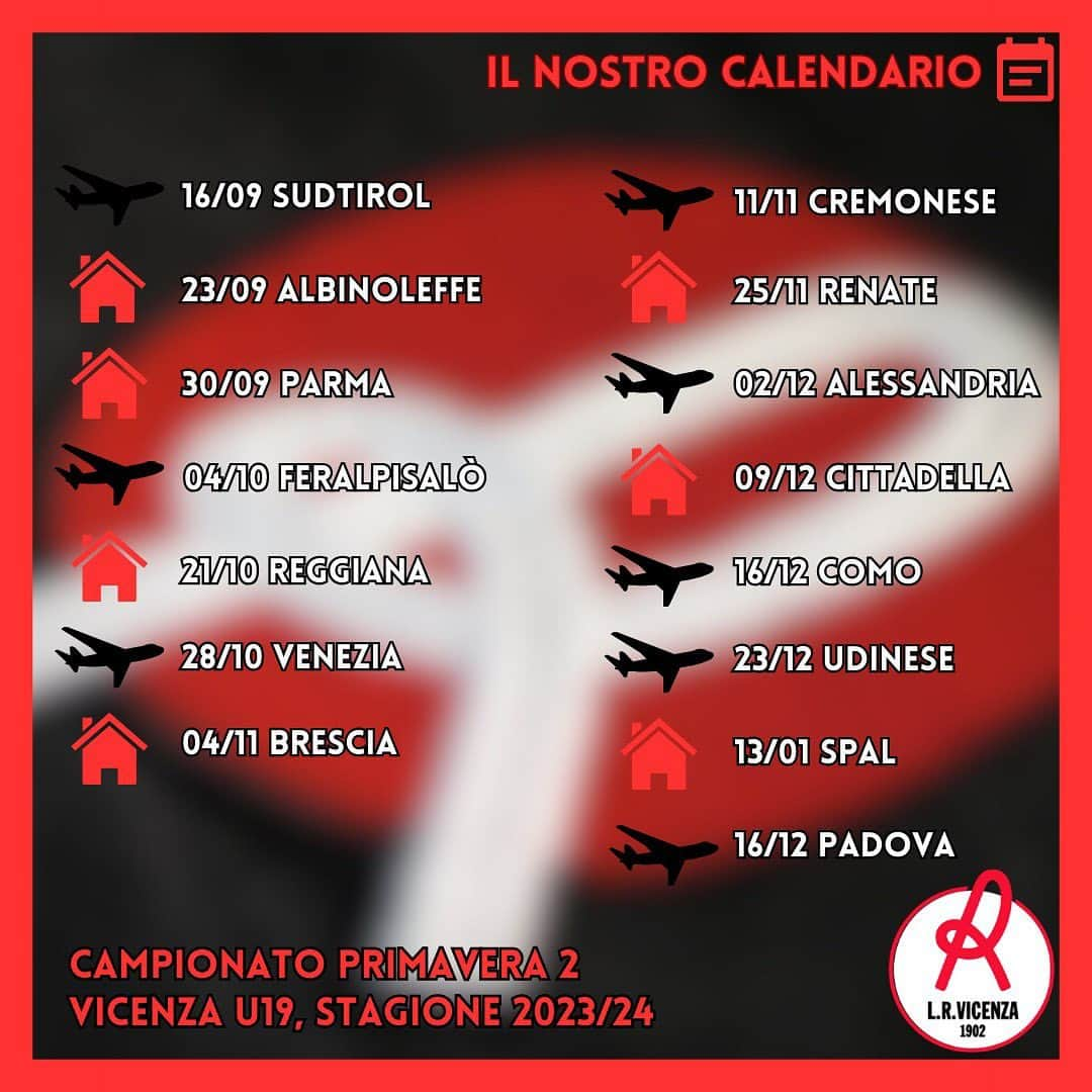 ルカ・リゴーニのインスタグラム：「🗓️ Il calendario del NOSTRO campionato: siamo pronti a partire🔜  #vicenza #coach #primavera2」