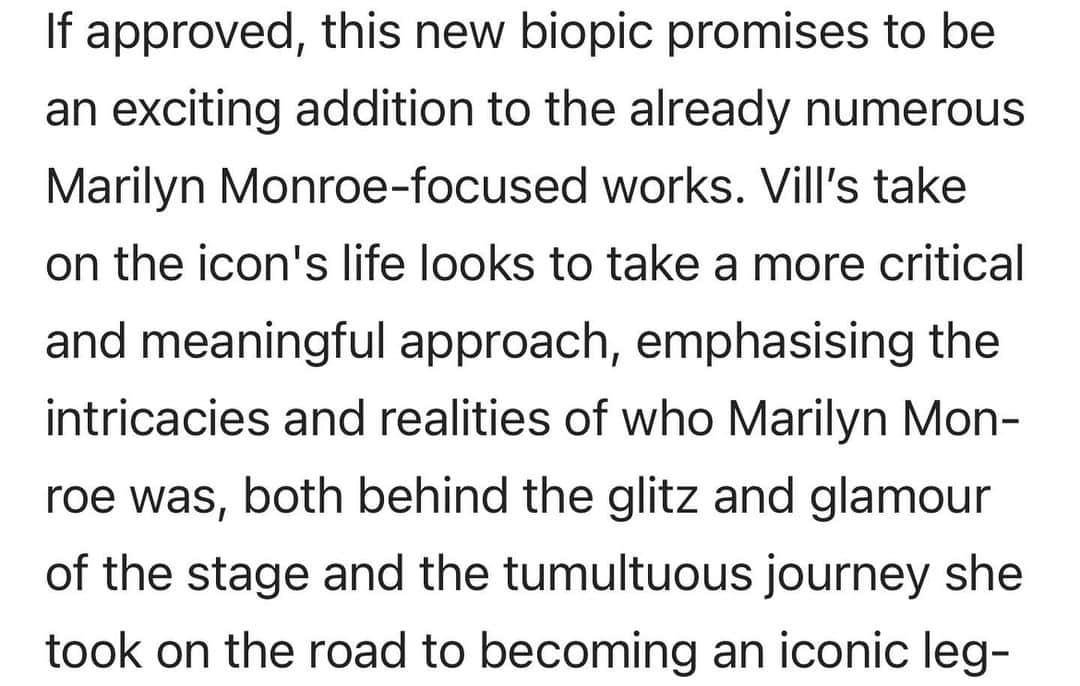 ジェシカ・ヴィルさんのインスタグラム写真 - (ジェシカ・ヴィルInstagram)「It has been 1 year now since I’ve written ‘Becoming Her’ and it has already made it’s rounds in the news a handful of times, already being known as the first ever biopic to be a 100% accurate telling of @marilynmonroe ‘s life - EXACTLY as it happened, utilizing her own words as the primary foundation of the screenplay. What’s next? Giving it time. With the WGA strike still going on, studios have some issues to sort out, which means ‘Becoming Her’ is stuck on the back burner.  Impatience has been my biggest struggle, as I see it has been for many of you guys also! Many are asking me to turn it into a book so they don’t have to wait any longer for the information but the main reason why I am so hesitant is because of this - my screenplay is SO historically accurate, that as a book, it would be completely legal for anyone to use it for their own research to make a film without me. Why do I fear this? Because without any creative control, they could potentially produce another poor quality biopic with a miscast or too many detail omissions and quite frankly, they’d also be able profit off of my efforts…and it surely was not easy to do.  In fact, after doing the work, I can see why every other writer before me didn’t do the homework. It was a huge spider web that I had to untangle by hand, thread by thread. Many days I wanted to quit with how frustrating it was trying to uncover the raw truth. Thanks to Marilyn leaving behind so many personal notes and tapes, I was eventually able to complete the daunting task with guaranteed accuracy… To protect Marilyn and myself, I have to keep her secrets safe with me until I am able to have some control over the last biopic she will EVER need ✨ tag a film studio you can see making this vision come to life! 👇🏻#marilynmonroe」9月6日 2時17分 - jbunzie