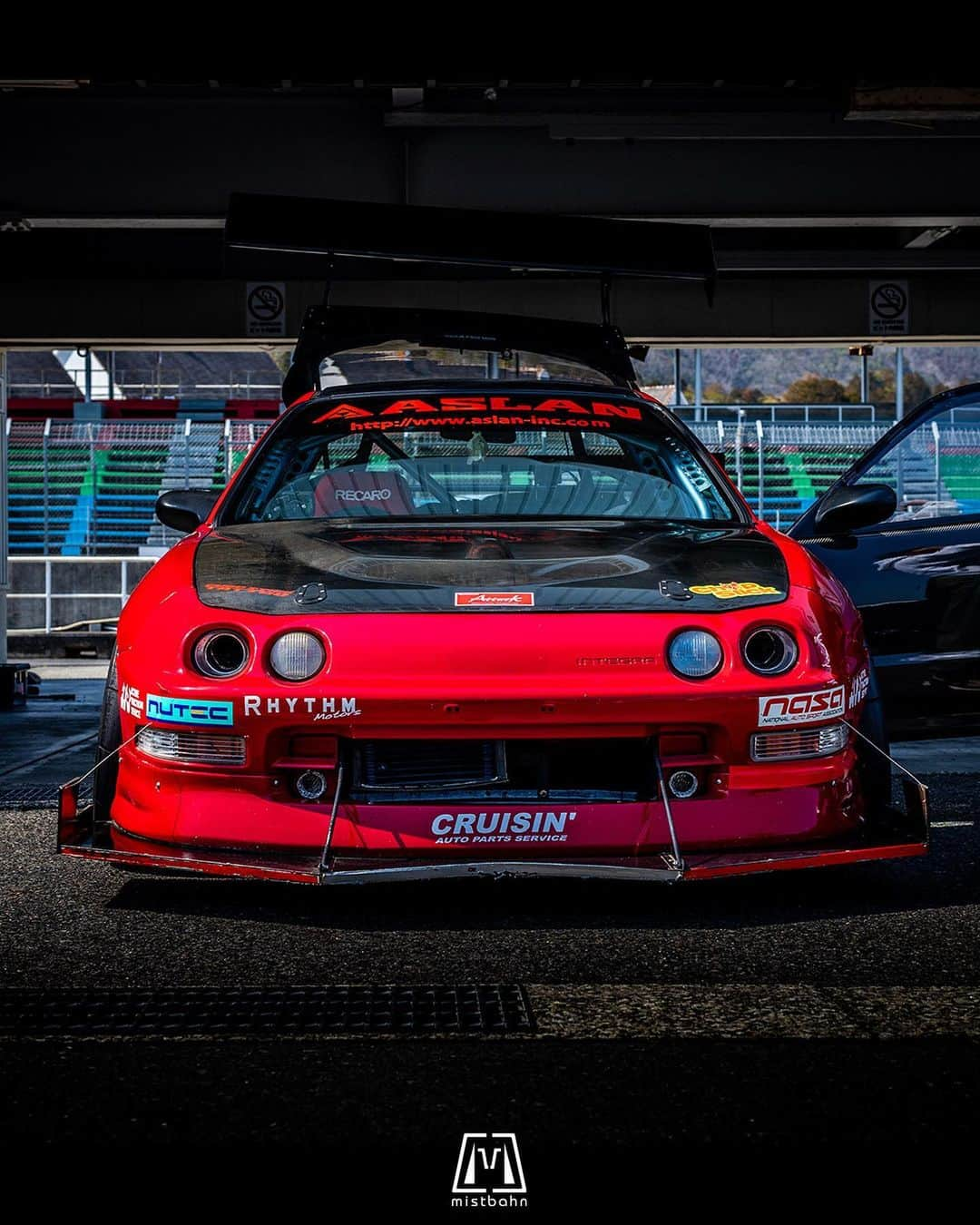 mistbahnさんのインスタグラム写真 - (mistbahnInstagram)「_ ASLAN Honda DC2 Integra _ 🚗: @aslan_inc_japan 📷: @mistbahn _ Shot on Mar-7 2023 🏁 "OTAC (Okayama Time Attack Challenge" Okayama International Circuit _ Congrats for updated record 1'39"146 !!! _ JP) 2023年3月7日、岡山国際サーキットで開催された「OTAC(Okayama Time Attack Challenge)」で撮影。 ベスト更新 1分39秒146、おめでとうございます！ _ #otac #okayamatimeattackchallenge #otac2023 #okayamainternationalcircuit #岡山国際サーキット #aslan #アスラン #aslan_inc_japan #hondaintegra #dc2 #dc2r #dc2integra #dc1 #integra #hondaintegratyper #itr #インテグラ #ホンダインテグラ #acurarsx #rsx #bseries #timeattack #timeattackjapan #rays #te37 #ce28 #trackcarbuild #becauseracecar #advan」9月6日 3時25分 - mistbahn