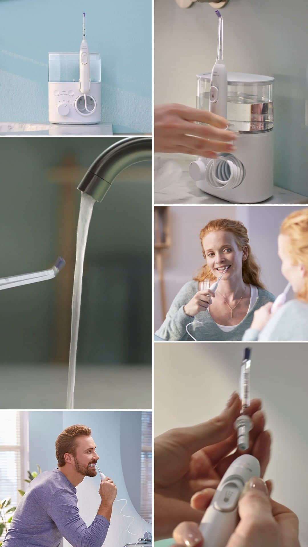 Philips Sonicareのインスタグラム：「Philips Sonicare Power Flosser can help you take care of your teeth and gums. It’s up to 180% more effective than string floss!*  #PhilipsSonicare #NationalGumHealthMonth   *When used with Quad Stream nozzle on setting 8 with a manual toothbrush in patients with moderate to severe gingivitis vs. using manual toothbrush with string floss.」