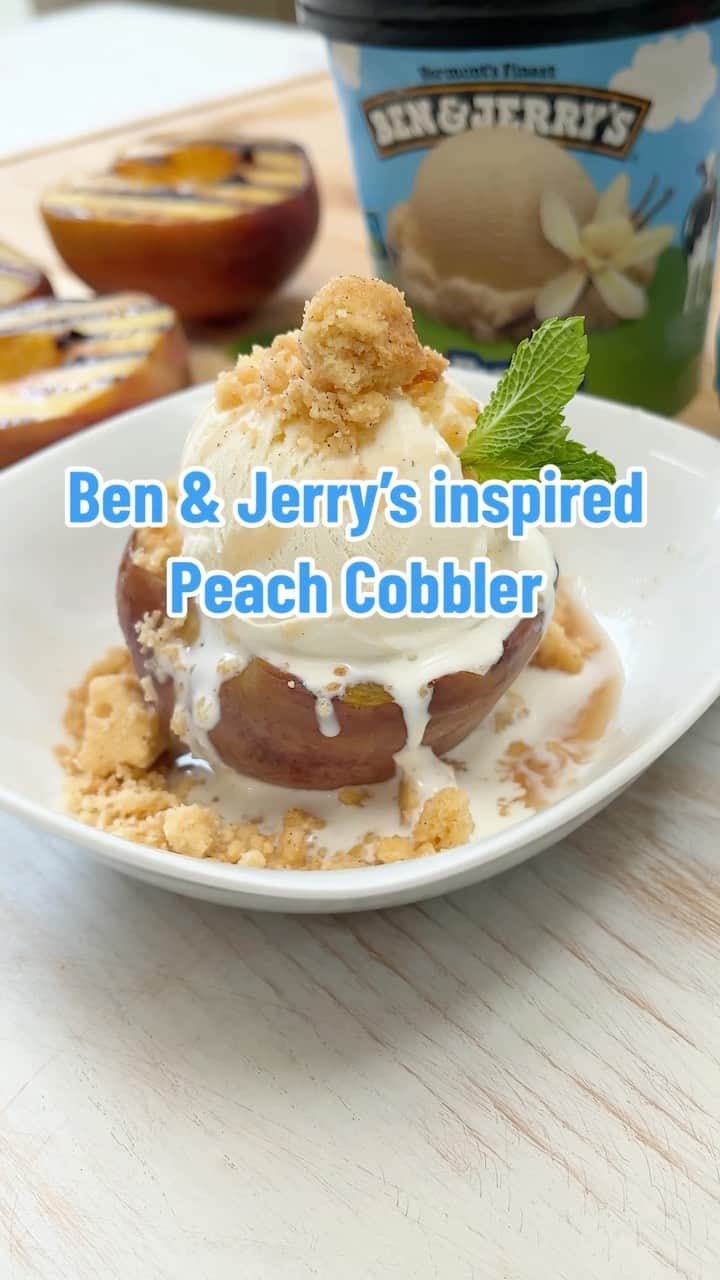 Ben & Jerry'sのインスタグラム：「A totally gobble-able cobbler. 🍑 #benandjerrys #peachcobbler #fruitcobbler #summerdesserts #dessertrecipe」