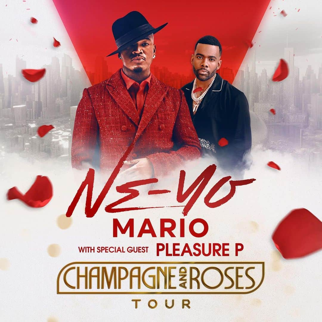 マリオのインスタグラム：「DETROIT YOUR UP FIRST! Can’t wait to see you outside. We gone end the summer right #champagneandrosestour with @neyo & the homie @pleasurep!   Ticket link in my bio! VIP MEET AND GREET IN MY HIGHLIGHTS! 🔥🔥  @livenation」