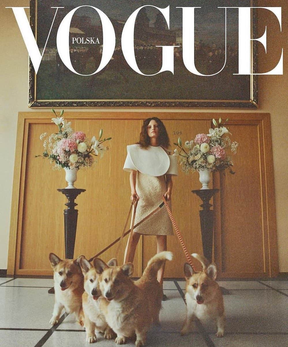 IMG Modelsのインスタグラム：「All Together Now. 🐾 @kristinsoleydrab covers @vogue.polska. 📷 @rasmuswengkarlsen 👗 @mzaczynska ✂️ @emilzedhair 💄 @stine_rr #IMGmodels」