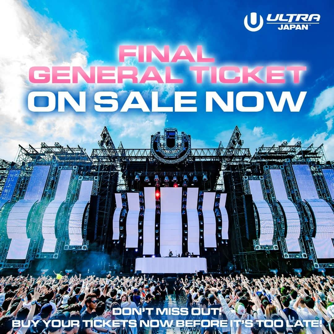 Ultra Japanのインスタグラム：「当日へのカウントダウンが進む中、一般チケット大好評発売中!!🎟💨 2023のULTRA JAPANを体感するチャンスをお忘れなく!!✊💥  1 DAY TICKET 大好評発売中 💥🎫  👇TICKETS👇 >> @ultrajapan  ローチケ：https://l-tike.com/concert/ultrajapan/ チケットぴあ：https://w.pia.jp/t/ultrajapan-2023/ イープラス：https://eplus.jp/ultrajapan/ ZAIKO： https://iflyer.zaiko.io/e/UltraJapan  General tickets are now on sale! 🎟💨 Don't forget your chance to experience ULTRA JAPAN in 2023! ✊💥  👇TICKETS👇 >> @ultrajapan  #UltraJapan #UltraJapan2023 #ウルトラジャパン」