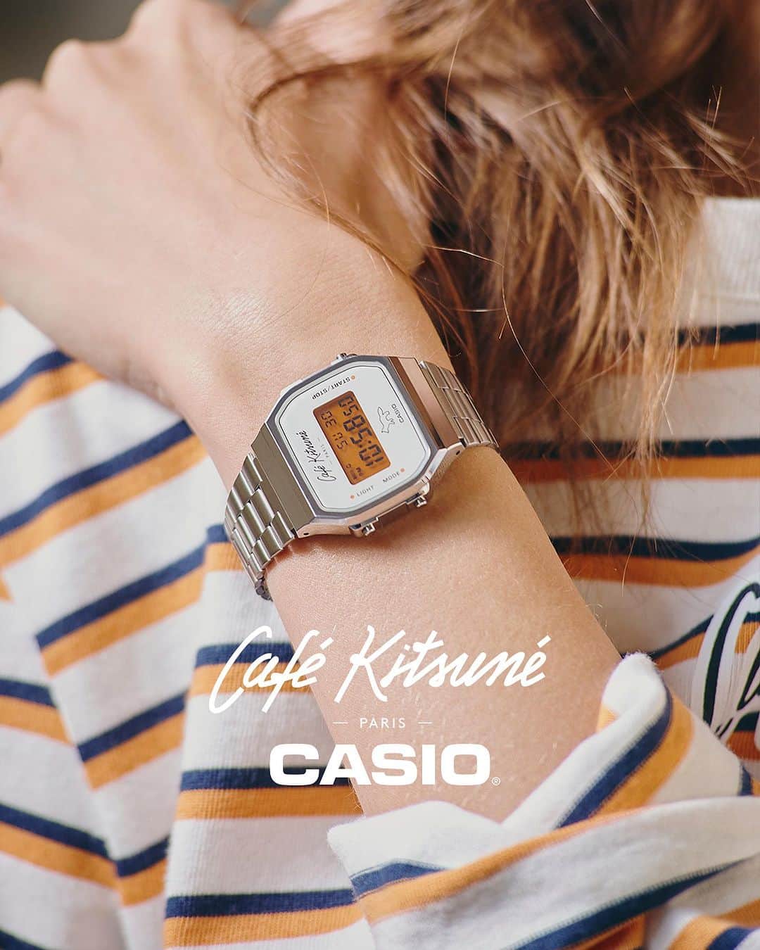 Café Kitsuné Parisのインスタグラム：「Elevate your everyday style with the perfect blend of sophistication and modern flair ⌚️   #CafeKitsunexCasio watch collaboration – a timeless accessory that's as stylish as your favorite café moments ✨ Available now to elevate your wrist!   Director @lolomarciano DOP @madison.mckamey Photographer @eliebenistant Models @teoabihdana teoabihdana @andriannaciszek @mariiabaza」