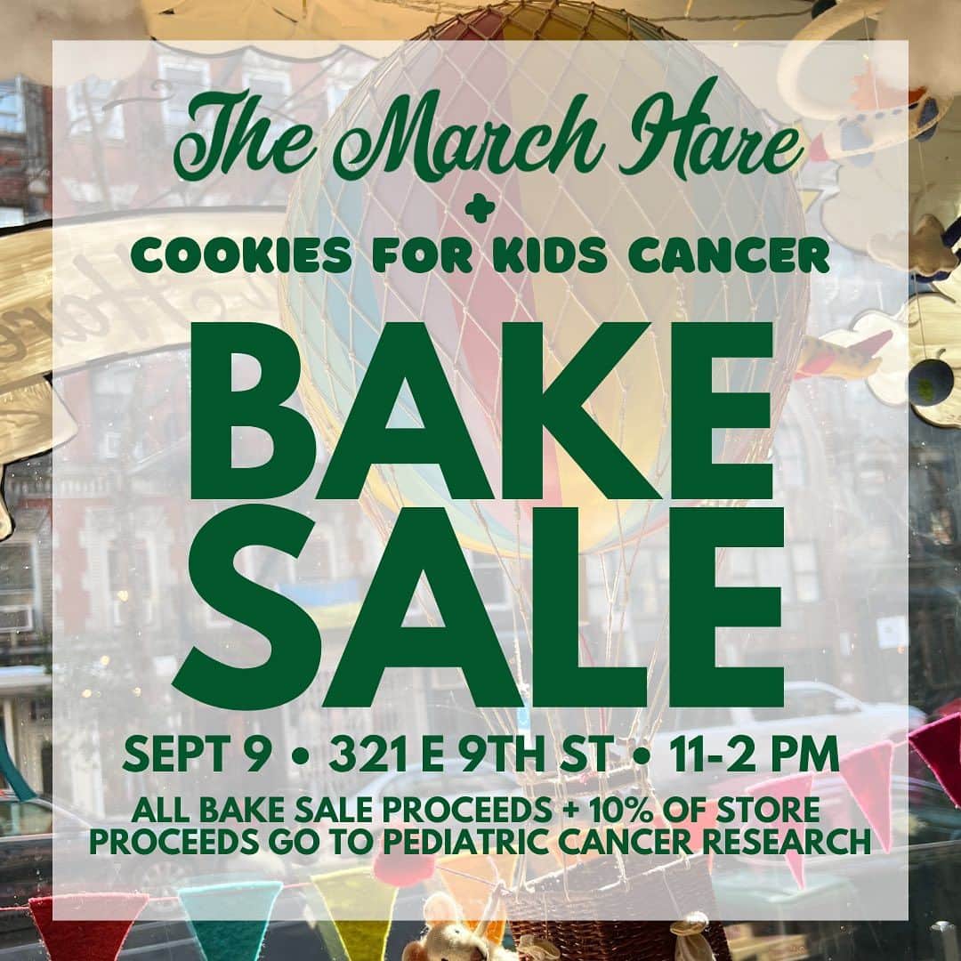 Ilana Wilesさんのインスタグラム写真 - (Ilana WilesInstagram)「If you’ve been debating stopping by @themarchharenyc and wondering if my family would be there, Saturday is your day! We are having a bake sale to raise money for @cookies4kids, a non-profit started by a friend of ours that helps fund pediatric cancer research. This pic was from a bake sale we did in front of Dinosaur Hill back in 2017 to help the same cause. We’re carrying on the tradition at the March Hare THIS SATURDAY (9/9) and my whole family is participating! From 11am-2pm at 321 East 9th St, come buy a cookie and shop to support a good cause! In honor of Childhood Cancer Awareness Month, 10% of store proceeds during the sale will be donated to Cookies for Kids Cancer!」9月6日 9時26分 - mommyshorts