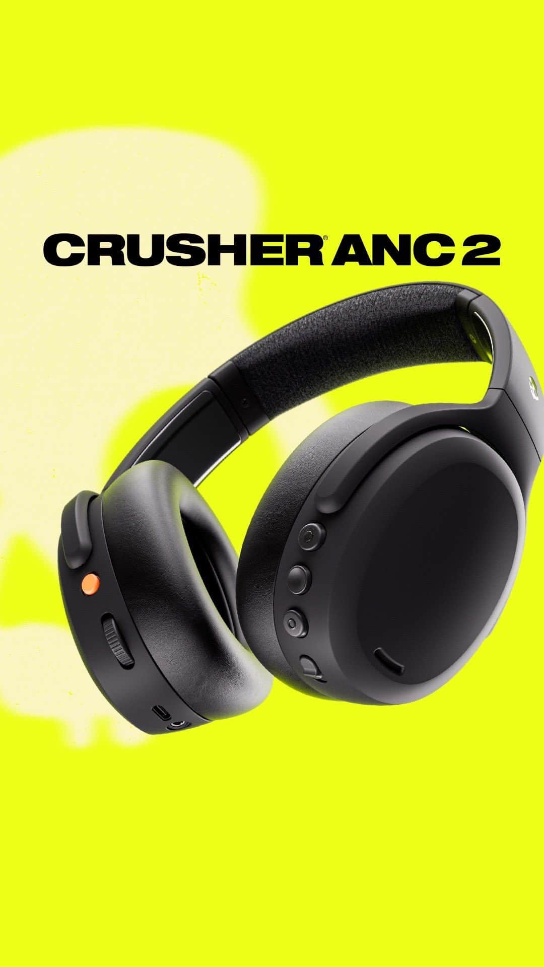 Skullcandy Japanのインスタグラム：「【新発売🎉】Crusher ANC 2期待と予想を超える重低音  さらに進化を遂げたクラッシャー史上最高傑作のCrusher ANC 2 が誕生💀  注目👇 ・振動するクラッシャーベース ・ノイズキャンセリング ・パーソナルサウンド ・多数の新機能  クラッシャーベースとノイキャンが調和しクリアな高音と力強い重低音を響かせます。  詳しくはskullcandy.jpにて💀」