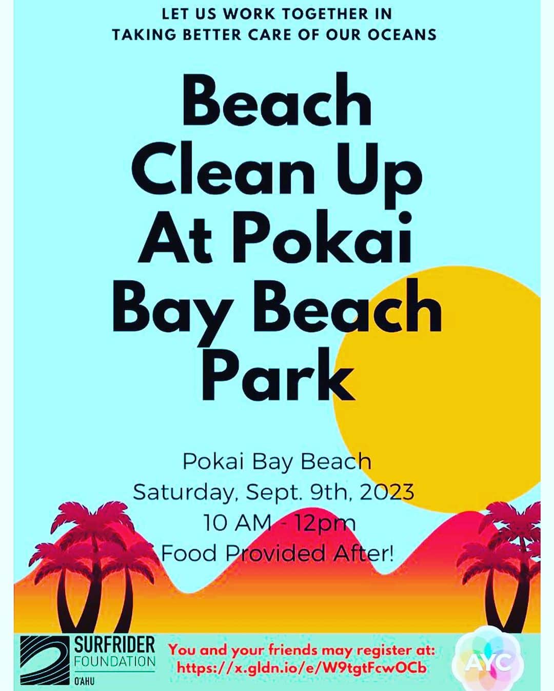 And Youさんのインスタグラム写真 - (And YouInstagram)「Come join us Saturday, September 9th, as we sponsor a beach cleanup right next to our boat at Pokai Bay! We will be working with the Surfrider Foundation to organize this event. If you or someone you know would like to join, fill out a registration form in the link in this flyer and we’ll see you there!  #sustainability #ecofriendly #ecotourism #keepourbeachesclean #keepouroceansclean #mālama #dolphinsandyou #dolphins」9月6日 12時03分 - dolphinsandyou