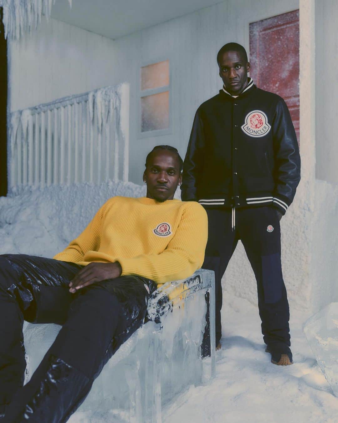 I.T IS INSPIRATIONのインスタグラム：「BILLIONAIRE BOYS CLUB AND MONCLER PARTNER ON SPECIAL EDITION COLLECTION - The Moncler x Billionaire Boys Club campaign features the music duo Clipse, with Pusha-T and No Malice captured donning capsule pieces on an icy photo set, with oversized Diamond & Dollars props. -  Shop the collection at I.T Hysan One  now!  #ithk #Moncler #BBC #BILLIONAIREBOYSCLUB #FW23」