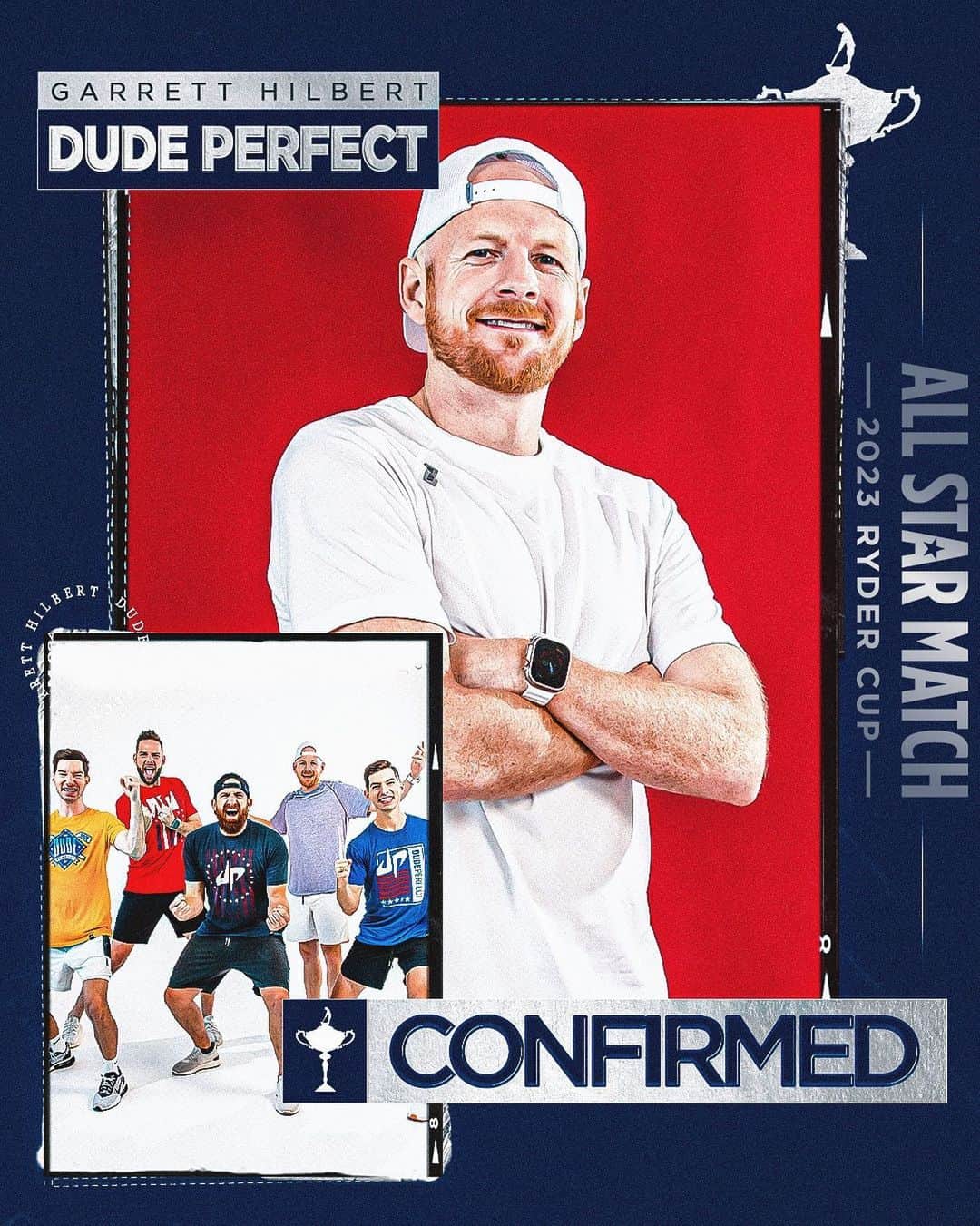 Dude Perfectのインスタグラム：「Team Monty 🏌️‍♂️  @dudeperfect’s @garretthilbert is confirmed for the Ryder Cup #AllStarMatch.」