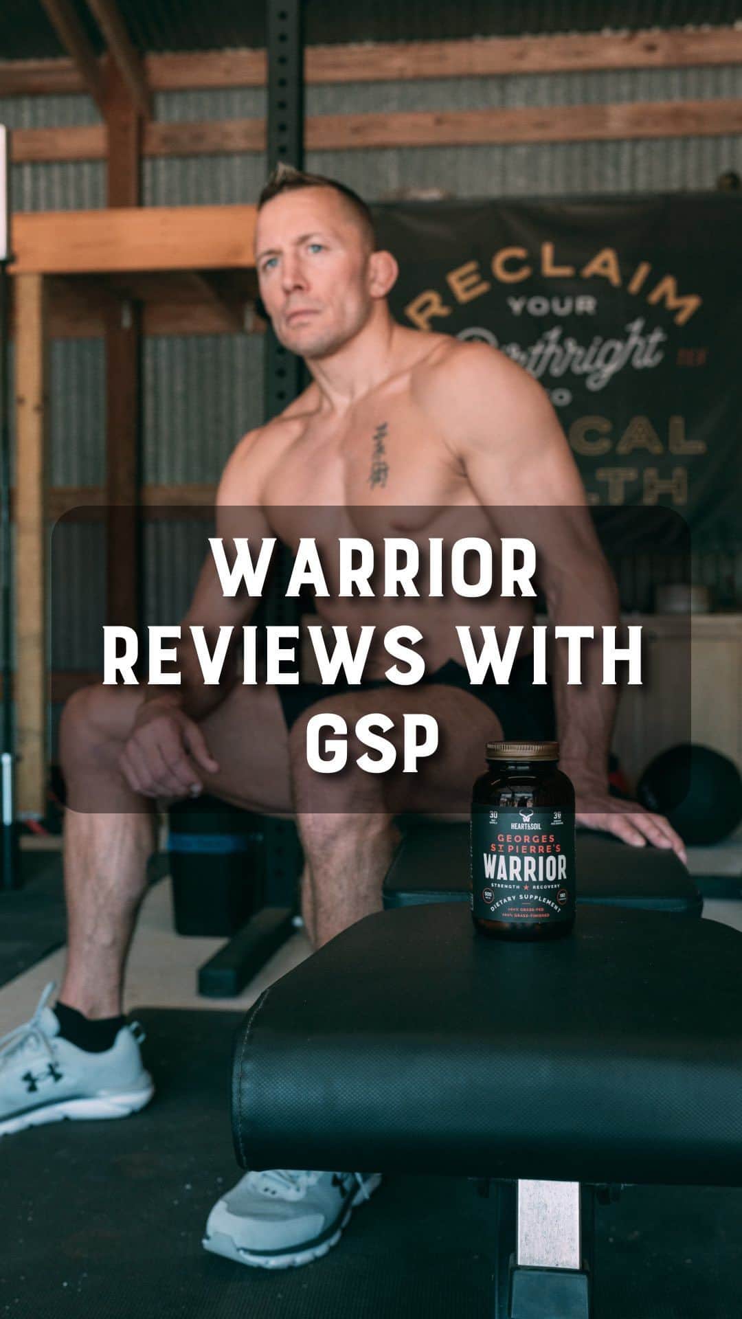 ジョルジュ・サンピエールのインスタグラム：「Have you gotten your bottle of WARRIOR yet?  This special product is created with two of the most treasured organs - liver and heart.  It’s perfect for anyone looking to level up their nutrition in a big way and embody their inner warrior! 💪  Get yours at heartandsoil.co 🔥  #warrior #beefliver #beefheart #animalbased #healthylifestyle」