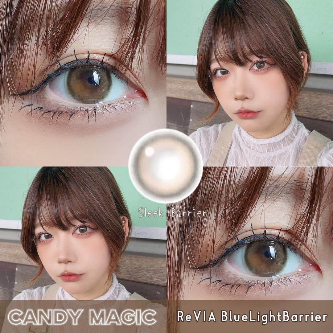 かりんのインスタグラム：「- - - - - - - - - - - - - - - - - - - - - - - - - - ⁡ ⁡ @candymagic_official さんの ⁡ ❁シリーズ【  RêVIA  Blue Light Barrier 】 ⁡ ❁⃘カラー【  Sleek Barrier(スリークバリア） ⠀】 全5色展開 ⁡ ❁⃘𝖽𝗂𝖺【𝟣𝟦.1】 ⁡ ❁⃘着色直径【𝟣𝟥.4】 ⁡ ❁⃘𝖻𝖼【𝟪.7】 ⁡ ❁⃘使用期限 【  1day 】 ⁡ 新色のスリークバリア！ 甘めふわツヤがテーマ🪽 ⁡ 💡´-スリークは滑らかや艶のある っていう意味らしい！！ ⁡ 色が可愛い！🤎🍯🧸 濃いめの茶目でも色素ちょっと薄めになれる 透明感の出るカラコン！ 自然に瞳に奥行がでます💭 ふちもふわっとしててちょうどいい太さ 着け心地もよく 普段使い、会社にも是非✨ ナチュラルで盛れるカラコンです！ ⁡ ⁡ (🎊)ただ今キャンペーン中 ⁡ キャンマジ公式サイトでお得に買える！ 2箱購入で1000円OFF+さらに10%OFF ⁡ ⁡ ⁡ - - - - - - - - - - - - - - - - - - - - - - - - - - ⁡ #Candymagic #Candymagicレビュー  #キャンディマジック #カラコン #𝖼𝗈𝗅𝗈𝗋𝖼𝗈𝗇𝗍𝖺𝖼𝗍𝗌  #キャンマジ #カラコンレビュー  #カラコンレポ  #カラコン着画  #カラコン通販 #高発色カラコン  #ワンデイカラコン #ナチュラルカラコン #1dayカラコン」