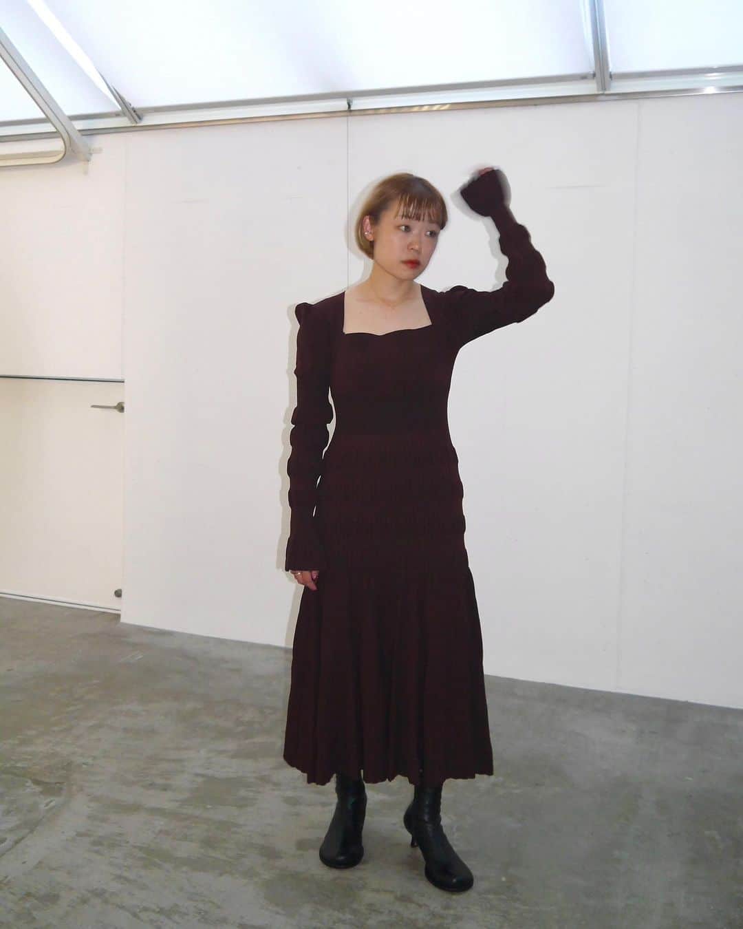 MIDWEST TOKYO WOMENのインスタグラム：「@fetico_official stripe knit midi dress brown/black size1」