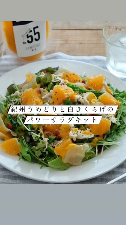 和歌山県食品流通課のインスタグラム：「食べてからだを整える、かんたん野菜レシピ🙋‍♀️  #Repost @maotomat ⁡ ˗˗˗˗˗˗˗˗˗˗˗˗˗˗˗˗˗˗˗˗˗˗˗˗˗˗˗˗˗˗˗˗˗˗˗˗˗˗˗ 野菜が好きな人は「もっと好き」に。 苦手な人は「ちょっと好き」に。 知っておきたいレシピと情報お伝えしています。 ˗˗˗˗˗˗˗˗˗˗˗˗˗˗˗˗˗˗˗˗˗˗˗˗˗˗˗˗˗˗˗˗˗˗˗˗˗˗˗ ⁡ 今日は、HIGH FIVE SALADから新しく発売されるるミールキットのご紹介第2弾です🙇‍♀️✨ ⁡ HIGH FIVE SALADのこだわりの1つ、 創業以来ヘルシーにこだわった手作りのドレッシングについて少しお話させてください。 ⁡ 自分や自分の大切な人に積極的に食べてもらいたいと思えるか？を考えながら作られているのがHIGHFIVE SALADのドレッシング。 ⁡ ドレッシングに使われる油は基本的に米油です。 塩分も強すぎることがなく、ドレッシングはあくまで野菜の美味しさを引き立ててくれるような存在にしたいと思いながら作ってきました。 リピーターのお客様からは、 「野菜の美味しさはもちろん、ドレッシングのファンです！」 という嬉しいお言葉をいただくことも多いのです🥺✨ ⁡ ⁡ パワーサラダの定期便「POWER SALAD BODY」には、そんなドレッシングが2種類付いてきます😊 キットが届いたらあとは盛り付けるだけ。 その手軽さも続けられるポイントです🤲✨ 1箱で、お腹いっぱいボリューム満点サラダが3回分楽しめます。 ⁡ 美味しい！健康わかやま×HIGH FIVE SALAD ⁡ 第2弾 紀州うめどりと白きくらげのパワーサラダキット ⁡ ˗˗˗˗˗˗˗˗˗˗˗˗˗˗˗˗˗˗˗˗˗˗˗˗˗˗˗˗˗˗˗˗˗˗˗˗˗˗˗ 今回のサラダのポイントは、なんと言っても白きくらげ。薬膳について学んで以降、私自身積極的に食べるようになった食材の1つです。 からだに潤いを与えてくれる作用が期待できる白きくらげはコリコリッとした食感が特徴的。 サラダとの相性が実はとても良いのです。 他にも、梅酢を使った飼料で育てられた健康な銘柄鶏や、和歌山県オリジナル品種のみかんYN26も入っています。 ⁡ ˗˗˗˗˗˗˗˗˗˗˗˗˗˗˗˗˗˗˗˗˗˗˗˗˗˗˗˗˗˗˗˗˗˗˗˗˗˗˗ 発送日9月21日or22日 ⁡ ぜひ、お気軽にパワーサラダをお試しください🥗 ⁡ #パワーサラダ #ハイファイブサラダ #highfivesalad #powersaladbody @tasty_healthy_wakayama #おいしい健康わかやま #和歌山県 #なんて素敵な和歌山なんでしょう #wakayama #insta_wakayama #おいしく食べて和歌山モール」