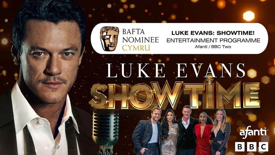 ルーク・エヴァンズのインスタグラム：「Rydym yn falch iawn bod 'Luke Evans Showtime' wedi derbyn enwebiad BAFTA Cymru yng nghategori Rhaglen Adloniant! 🤩  We're thrilled that 'Luke Evans SHOWTIME' has been nominated for Entertainment Programme at the BAFTA Cymru Awards 2023! 🤩   Diolch yn fawr @baftacymru! ✨  Watch LUKE EVANS SHOWTIME on @bbciplayer now! 👀  #lukeevans #lukeevansshowtime #bafta #baftacymru #showtime」