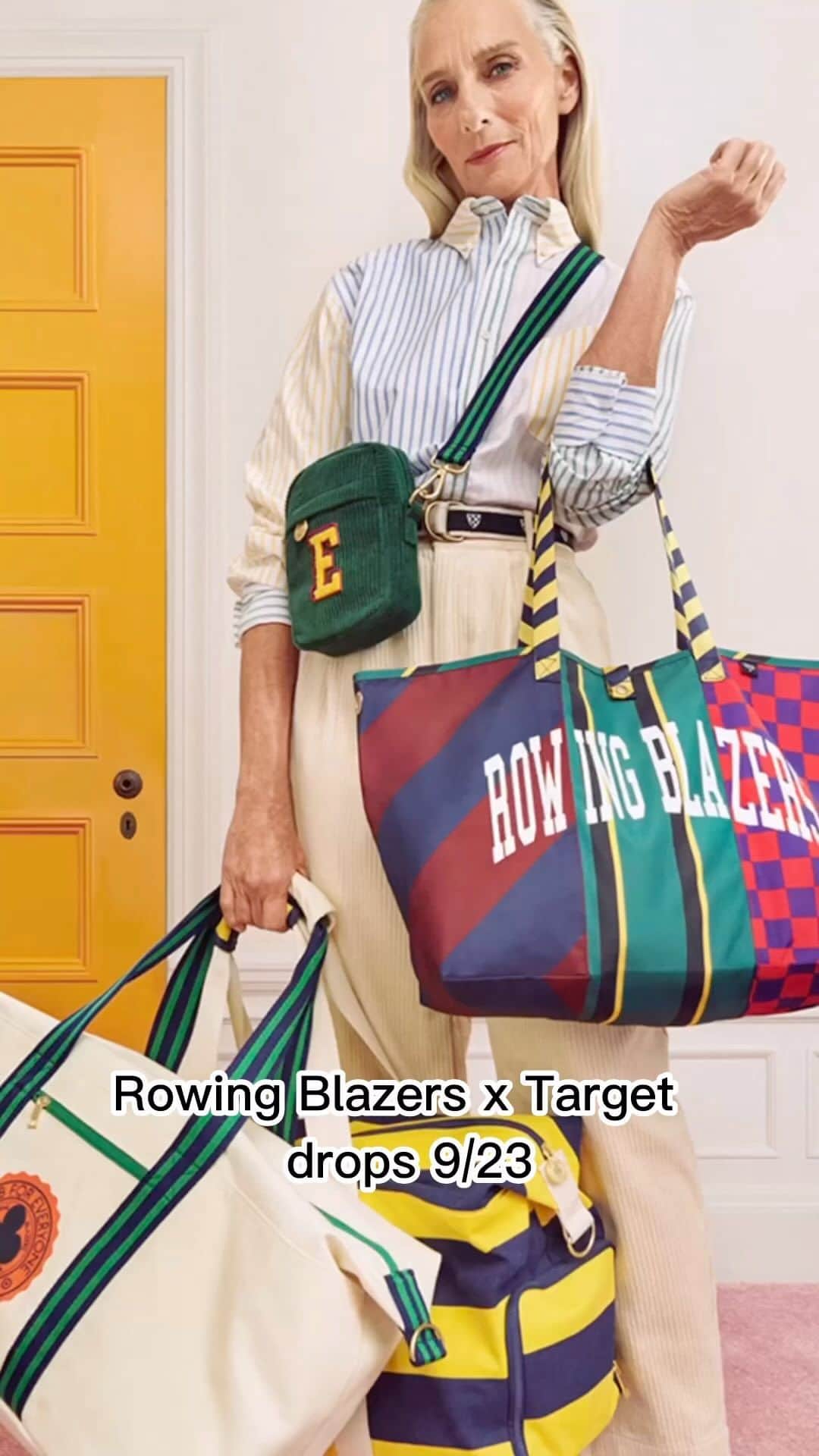 Target Styleのインスタグラム：「9/23 IS COMING FAST! 📆 Be the first to explore the Rowing Blazers x Target collection via link in bio and save your faves!!!!   The limited time only collection includes apparel, home, outdoor play, pets, and more! Available at select Target stores and on Target.com on September 23. #RowingBlazersxTarget」