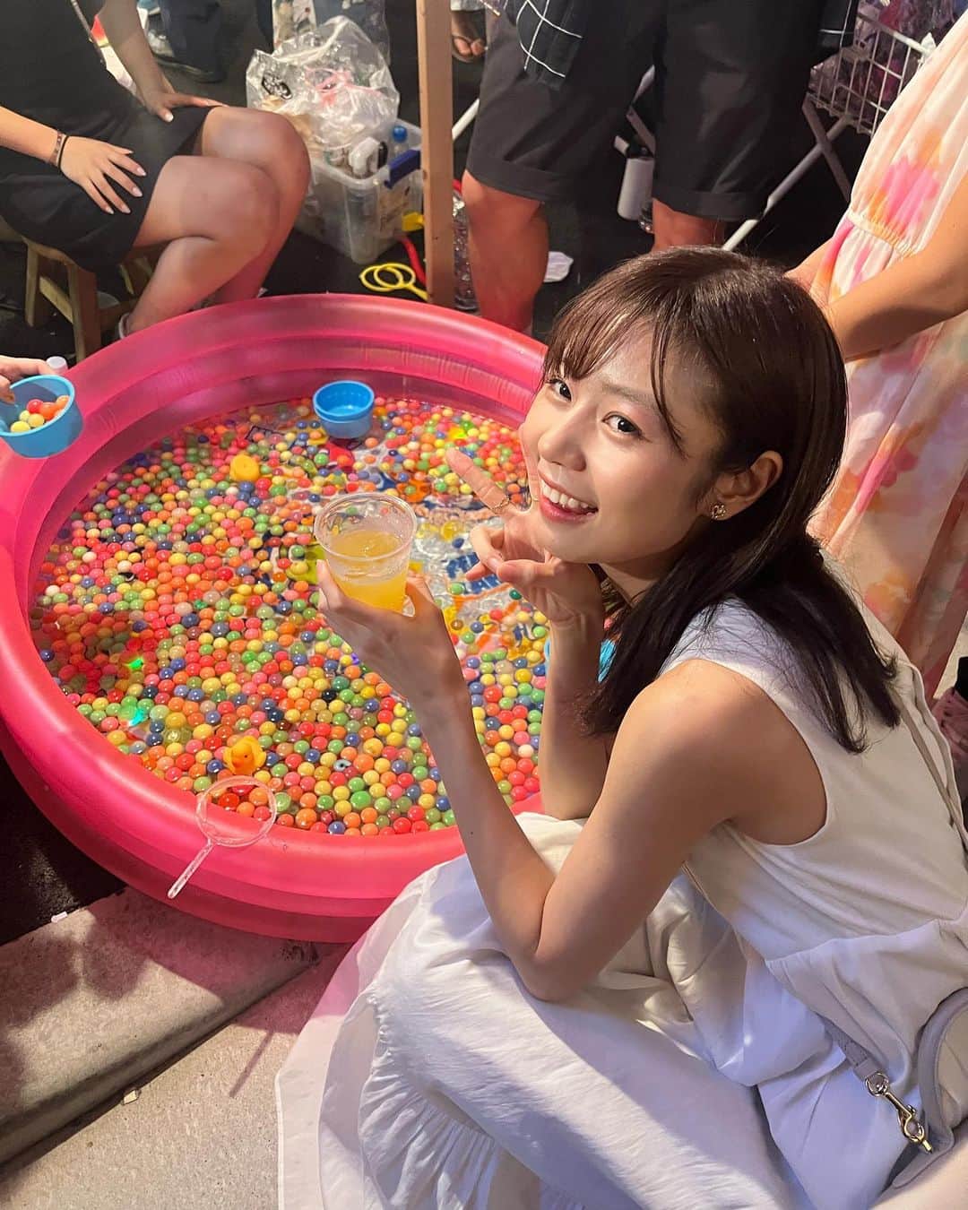 杉浦みずきのインスタグラム：「. 夏いっぱい😆 スーパーボールすくいもヨーヨーすくいもやりました🎐」