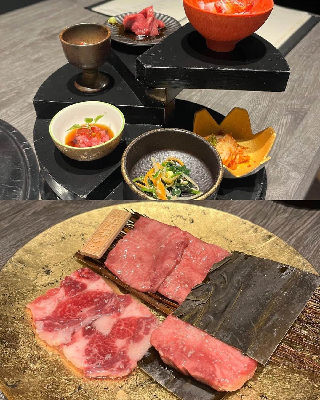 YU-RIさんのインスタグラム写真 - (YU-RIInstagram)「近江牛の創作料理💎✨  📍牛に金棒 / 麻布十番  オープンしたばかりの焼肉屋さん♡ 三井さんと行ってきたよ〜(˶ᐢᗜᐢ˶)𖤐´-  全席個室で店員さんがお肉の説明付きで 全部焼いてくれるから最高の状態で食べれるよᜊ( > ̫ < )ᜊ  付け合せのタレとか味付けもこだわってて、 ピンクグレープフルーツのネギダレとか 初めて食べてめっちゃ美味しかった( ´∀`)♩.•  特上サーロインのトリュフすき焼きの卵が まっっっしろ！₍ᐡ> ̫<ᐡ₎これも初めて♡⃛  全部美味しかったけど特に、 厚切りタン元の昆布締めが美味しかった、、！♡  お肉を昆布締めにするなんて꒰ ֊ ̫ ֊ ꒱♡ 旨みが凝縮されて、本当に美味しかった☺️💓  三井さんとも久しぶりに会っていっぱい笑って 時間がほんとに一瞬だった笑笑‪(ᐡ o̴̶̷᷄ ̫ o̴̶̷̥᷅ ᐡ)‬♥  コース詳細下にまとめたよ(っ'-')=͟͟͞͞🩵  料理長おまかせコース𓂃◌ ♥ 【前菜】 特上6種盛り合わせ 【タン焼】 近江牛タンカルビ ピンクグレープフルーツのネギタレ 近江牛特上タン フォアグラバター醬油 【炭火焼】 近江牛特上タン 厚切りタン元昆布締め 【サラダ】 金棒オーガニック 自家製オーガニックドレッシング 【塩焼】 近江牛特上ハラミ 【土瓶蒸し】 近江牛テール 旬の旨味 【箸休め】 ガリキャベ 【カツサンド】 ヒレワッサン 【牛休め】 富士の鶏ささみの湯葉焼き 【タレ焼】 近江牛シャトーブリアン雲丹添え 【すき焼】 近江牛特上サーロインのトリュフすき焼き 【お食事】 新之助 羽釜近江牛炊き込みご飯 【甘味】 イチゴアイス  #PR #焼肉#麻布十番#麻布十番グルメ#港区グルメ#東京グルメ#東京焼肉#港区焼肉#食べログ#肉食女子#近江牛#コスパ#個室焼肉#全席個室#東京#tokyo#Japan」9月6日 22時08分 - yu_uri.12