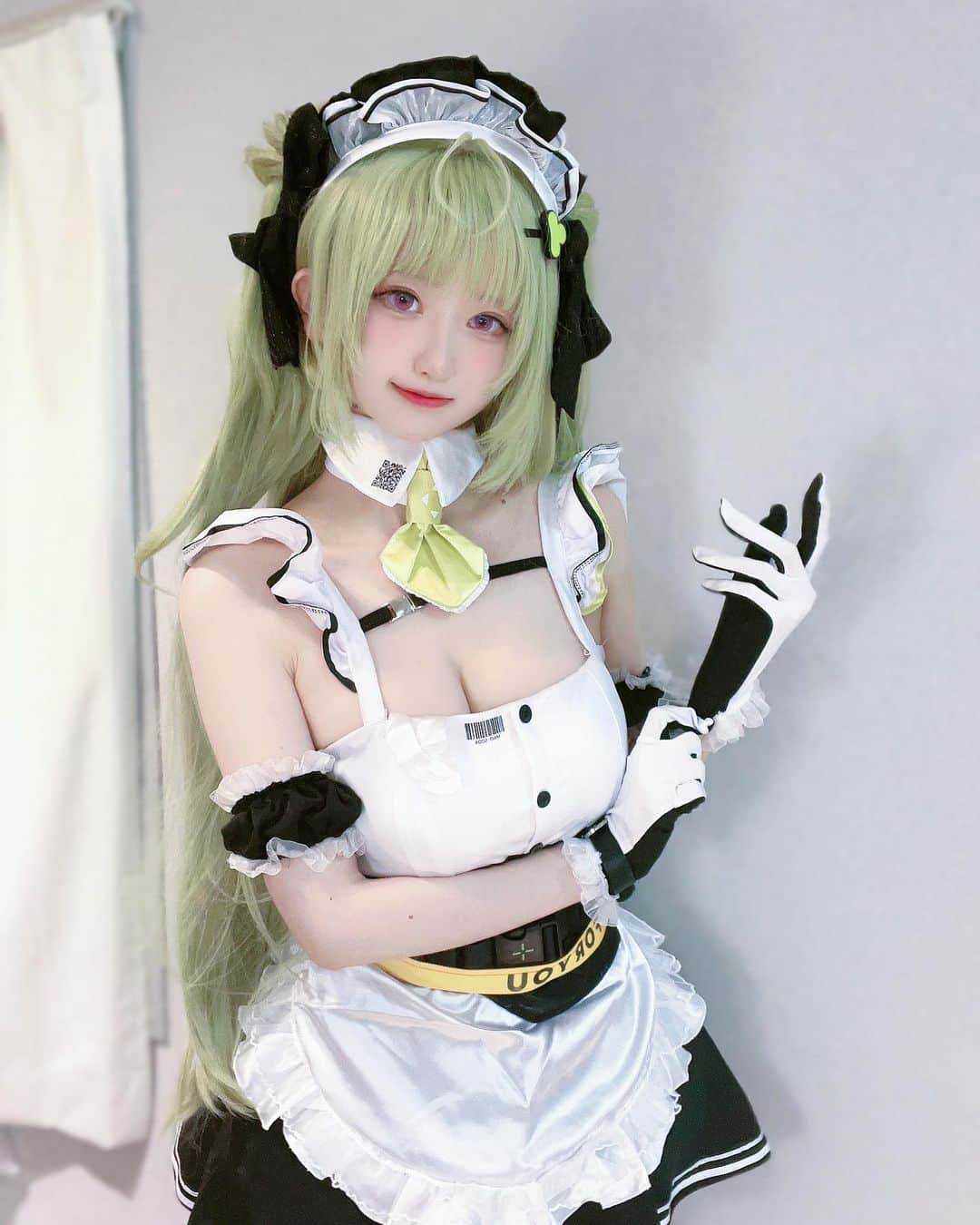 ちよのインスタグラム：「ソーダ💚  #cosplay #cos #cosplayer  #コスプレ #コスプレイヤー  #角色扮演 #maid #maidcosplay #nikke」