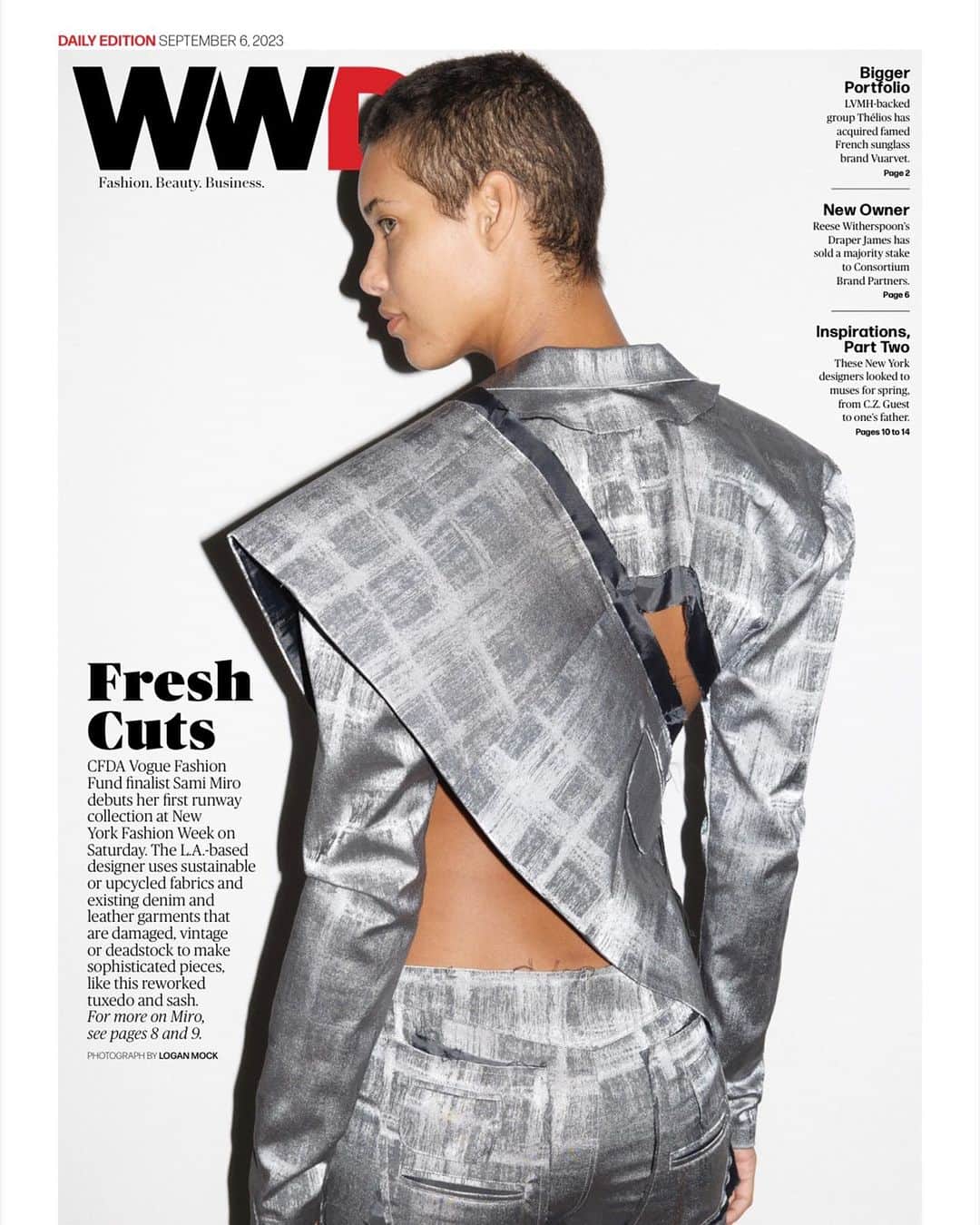 Sami Miroのインスタグラム：「THE @WWD COVER STORY‼️ “SAMI MIRÓ IS READY FOR THE RUNWAY.” IT’S TRUE!!! Thank you @boothmoore - your writing captured my journey and highlighted the essence of my work and passion. It's truly an honor to have your words bring my story to life and share it with the world through such a prestigious publication. Forever grateful. Another special thank you to @alexxandrasanchez for believing in me. SAMI MIRO VINTAGE RUNWAY LET’S GO!」