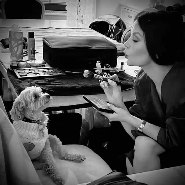 キャサリン・ゼタ・ジョーンズのインスタグラム：「#mydog #taylor💓🐕🐶」