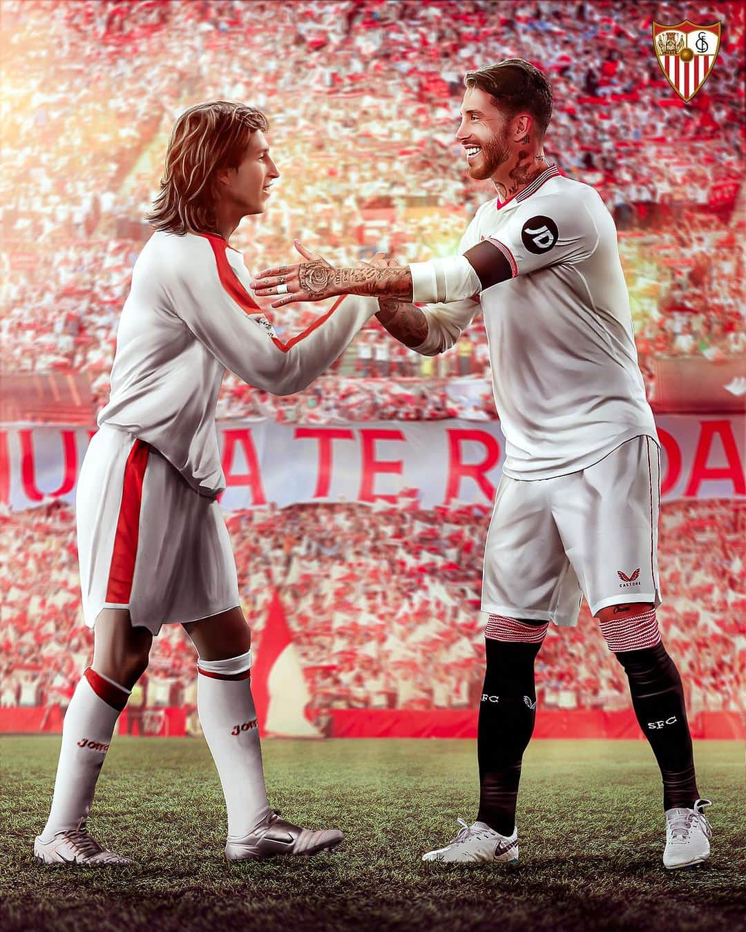 セビージャFCのインスタグラム：「💫 18 años después…   🔙 ¡𝗦𝗘𝗥𝗚𝗜𝗢 𝗥𝗔𝗠𝗢𝗦 está de vuelta! ⚪️🔴  #WeareSevilla #NuncaTeRindas」