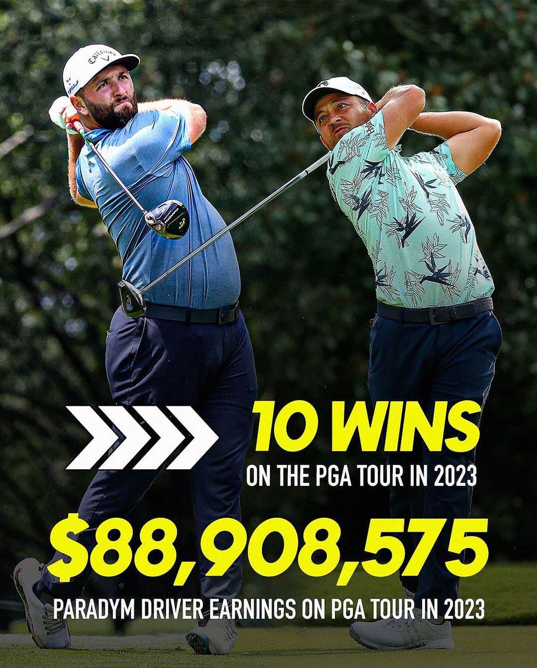 キャロウェイゴルフ（Callaway Golf）のインスタグラム：「2023年、PARADYMドライバーシリーズは、PGAツアーで10勝を挙げました🏆   獲得賞金総額は、なんと約8,900万ドル。日本円で約130億円（1ドル=147円換算）にもなるそうです。。   まさにパラダイムシフトですね！ . . . #キャロウェイ #PARADYMドライバー #バラけない飛びでパラダイムシフト #勝利ドライバー #ドライバ―」