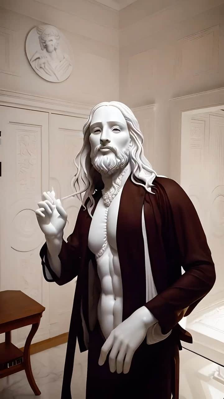 ジャレッド・レトのインスタグラム：「Trying out a diff look 😳🗿🗿  P.S. new album drops in NINE DAYS!!!!!!!!! Who’s ready????」