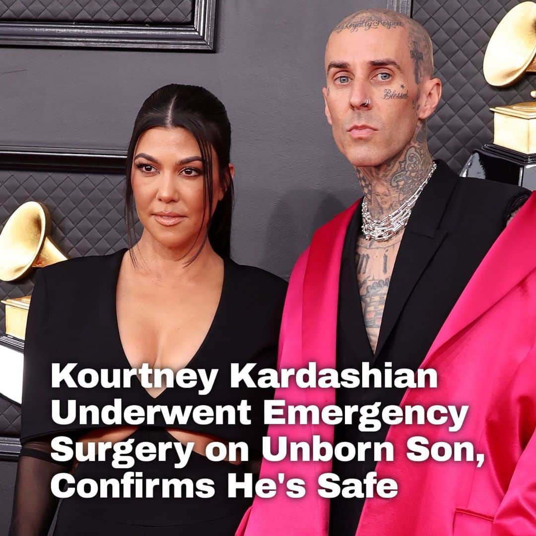 Just Jaredさんのインスタグラム写真 - (Just JaredInstagram)「Kourtney Kardashian & Travis Barker have confirmed that she had to undergo emergency surgery to save their unborn son's life. We're so happy to report that Kourtney and their unborn son are "safe." Tap this photo at the LINK IN BIO for the statements from Travis and Kourtney.  #KourtneyKardashian #TravisBarker Photo: Getty」9月7日 5時01分 - justjared