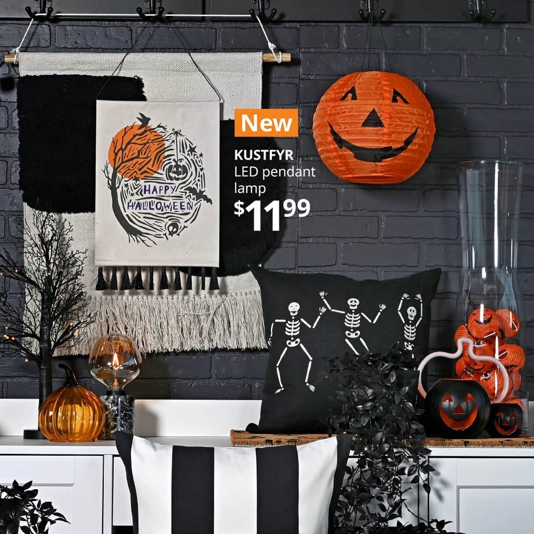 IKEA USAのインスタグラム：「Be the host with the most ghosts! Create eerie vibes and spirited silliness in your (hopefully not haunted!) house with our new Halloween décor collection. Shop link in bio.」