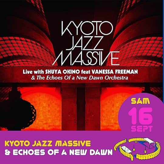 沖野修也のインスタグラム：「Next week!! #kyotojazzmassive  ft. #shuyaokino & #vanessafreeman  with #echoesofanewdawnorchestra  for #parisnewyorkheritagefestival   https://www.pnyhfestival.com/programmation-musicale-2023」