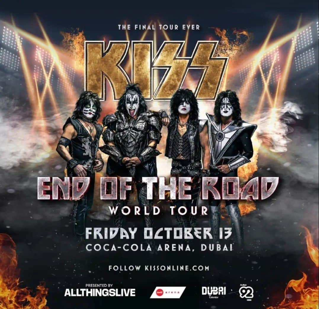 KISSさんのインスタグラム写真 - (KISSInstagram)「#DUBAI! We can't wait to ROCK @cocacolaarena on Friday, October 13th! Our One Night Only Exclusive Middle East Concert is also the FINAL show outside of North America! #EndOfTheRoadTour  Who's ready?」9月7日 9時56分 - kissonline