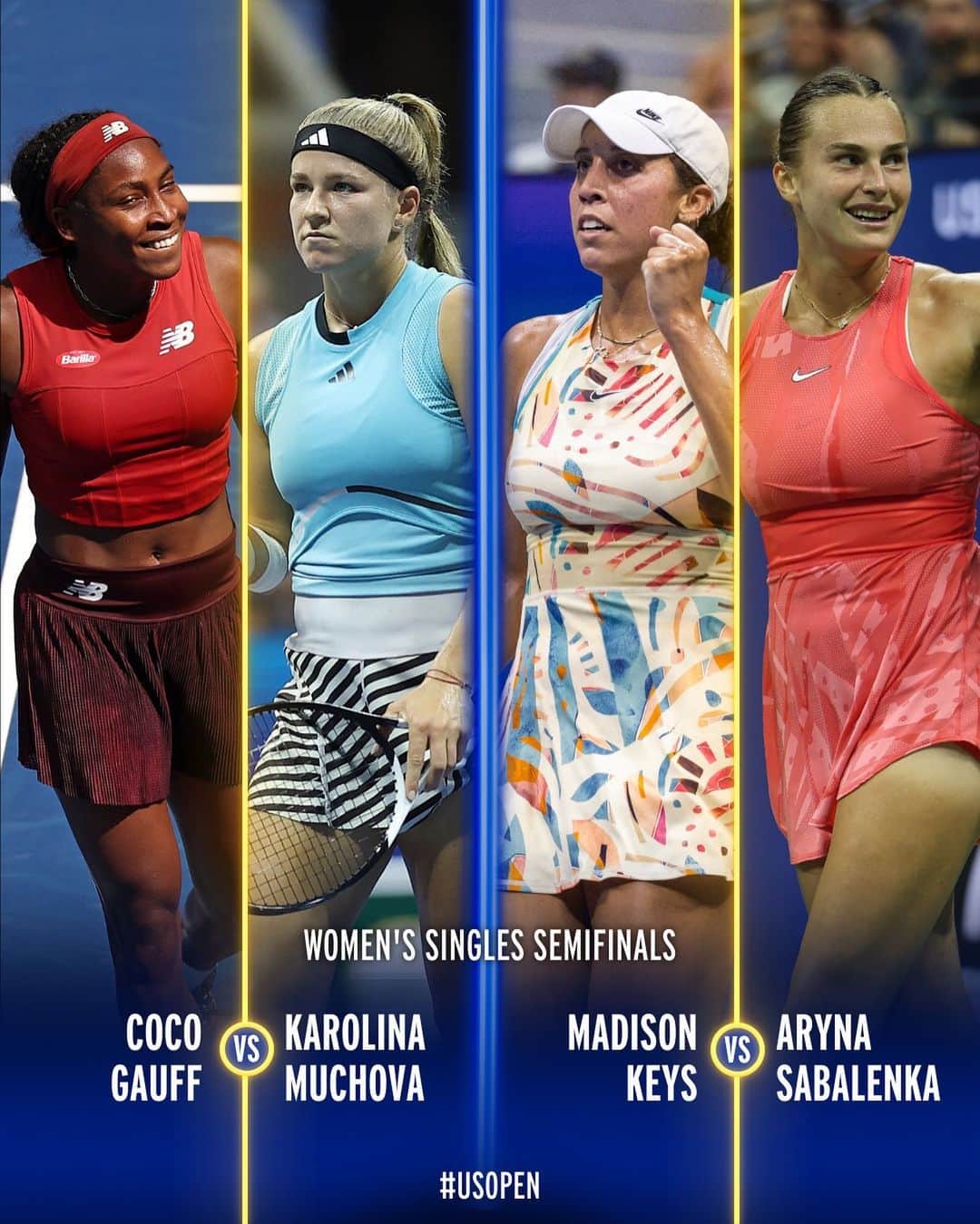 WTA（女子テニス協会）のインスタグラム：「The women’s semifinals are locked in!」