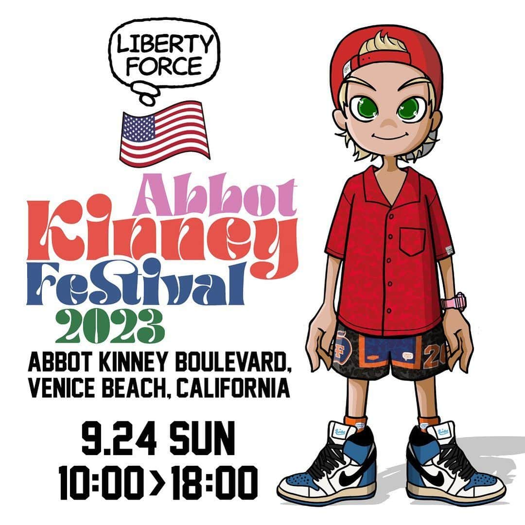 照屋 健太郎のインスタグラム：「CALIFORNIA 🇺🇸❤️🌴🤤💭 WE WILL JOIN AS LIBERTY FORCE IN ABBOT KINNEY FESTIVAL ✈️  📍ABBOT KINNEY FESTIVAL ABBOT KINNEY BOULEVARD, VENICE BEACH, CALIFORNIA 9.24 SUN 10:00>18:00  #LIBERTYFORCE #CHASEYOURBRIGHTFUTURE #世界から注目される沖縄へ #losangeles #abbotkinney  #abbotkinneyblvd #abbotkinneyfestival  #abbotkinneyfestival2023 #california」