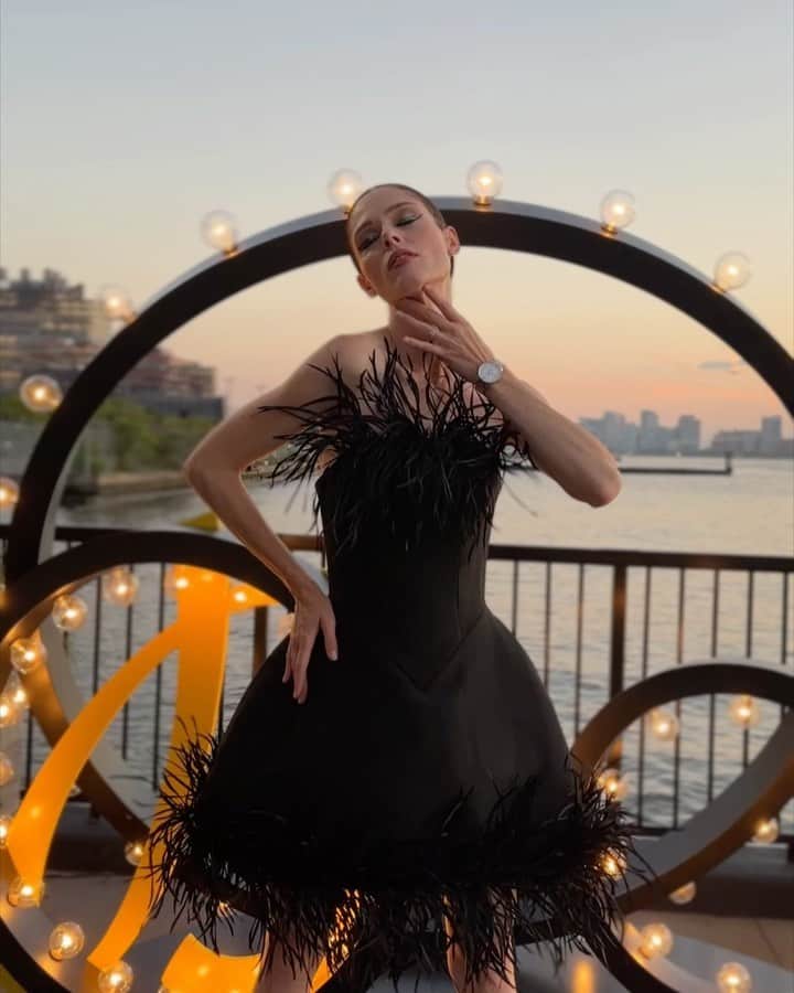 ココ・ロシャのインスタグラム：「Fantastic evening with @breitling and @charlizeafrica celebrating the launch of the new #Breitling #Navitimer. So happy to have been invited along #ForTheJourney today! #SquadOnAMission #ad」