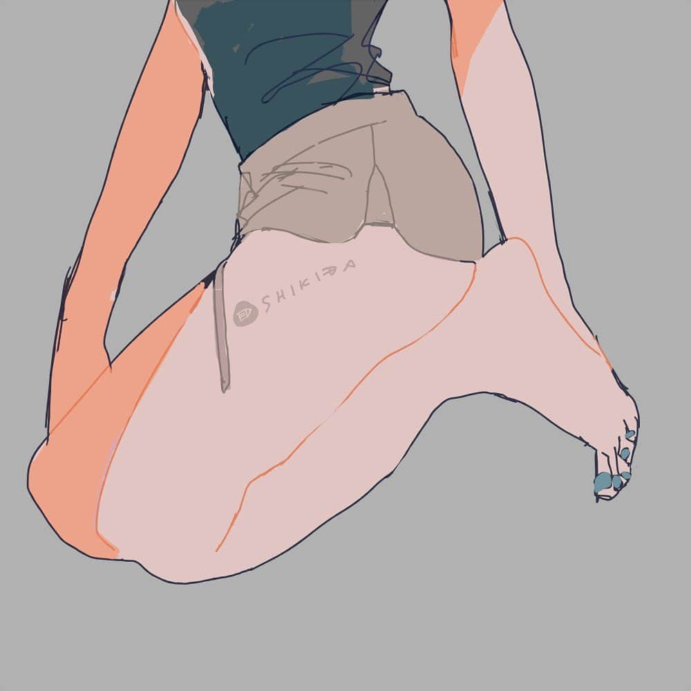 色田のインスタグラム：「ゆるいショートパンツ大好き  #illustration #art #イラスト #イラストレーター #イラストレーション #いらすとぐらむ」