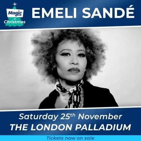 Emeli Sandéのインスタグラム：「I'm so happy to announce that I'll be performing at this year's @magicfm at Christmas event at The London Palladium! Tickets are on sale now.」