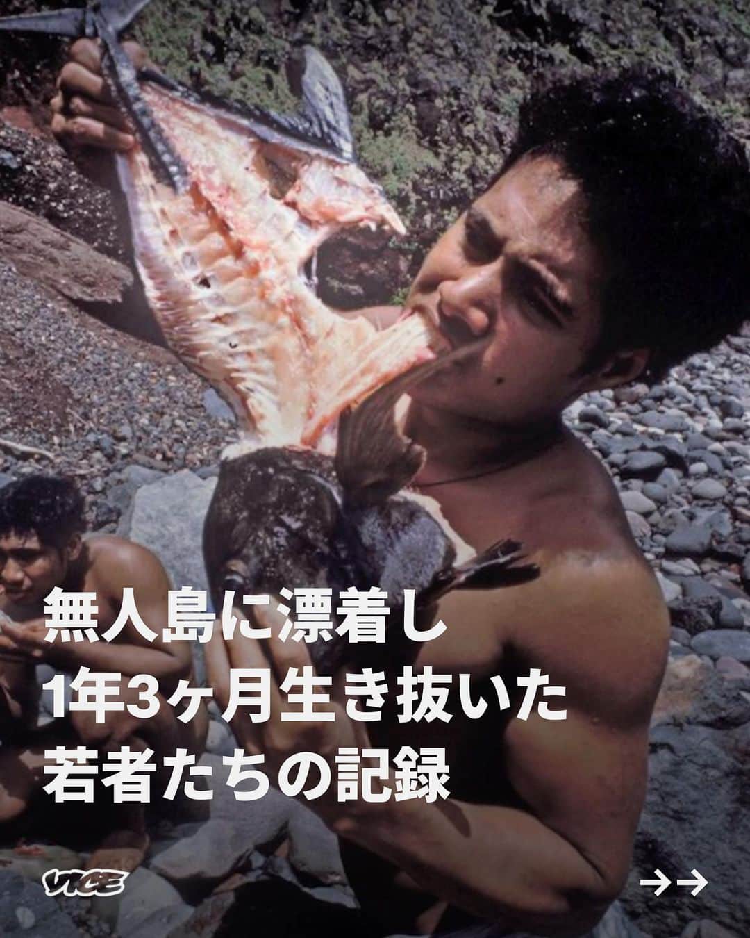 VICE Japanのインスタグラム：「1966年、6人のティーンエイジャーたちがトンガのアタ島で発見された。発見したオーストラリア人冒険家ピーター・ワーナーは、若者たちが海で遭難し、その後1年3ヶ月もこの島で生き抜いてきたことを知り、驚いた。  若者たちによると、ヌクアロファの港（ヌクアロファのあるトンガタプ島とアタ島との距離は160キロメートル）で冒険をしようと思い立ち、無計画で漁船を盗んで海に出たのが始まりだった。その夜、嵐に巻き込まれて漁船が破損し、水も食料もなく8日間海上を漂流。最終的にアタ島の海岸に流れ着いた。そこで6人は小屋を建て、火を起こし、魚やバナナ、パパイヤを食べて暮らした。  この冒険譚は当時大きな話題となり、シドニーの写真家、ジョン・カーネモーラが当事者たちとともに島に派遣され、6人がどう暮らしたかを写真に記録。世界的な注目を集めた。その後、この話は忘れ去られていったが、2020年5月、歴史家・作家のルトガー・ブレグマン（Rutger Bregman）の著書『HUMANKIND: A Hopeful History』により再び脚光を浴びることとなった。  記事詳細は @vicejapan プロフィールのリンクから  #vicejapan #vice #ヴァイスジャパン」