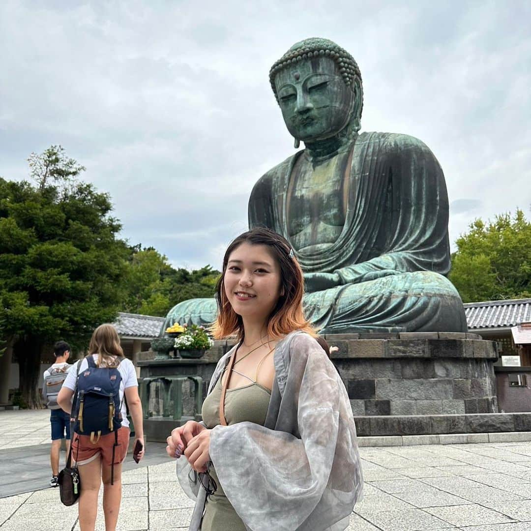 よしかわなみのインスタグラム：「ＫＡＭＡＫＵＲＡ^_^ サイクリング楽しかった🚴‍♀️ アイス美味しかった🍨しかもヴィーガンなの嬉しya  ありがとまと🍅」