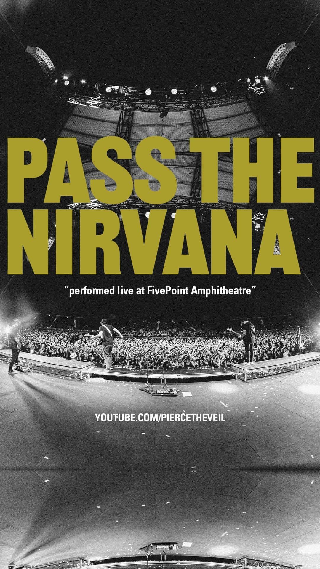 ピアス・ザ・ヴェイルのインスタグラム：「Happy anniversary to Pass The Nirvana, the first song we released in over seven years. The journey we’ve had with this track over the past year has been both thrilling and unbelievable. Thank you for your continuous support. Love you and see you soon.  📸 @v.trvn & @calibertv  🔈 @ptvjaime」