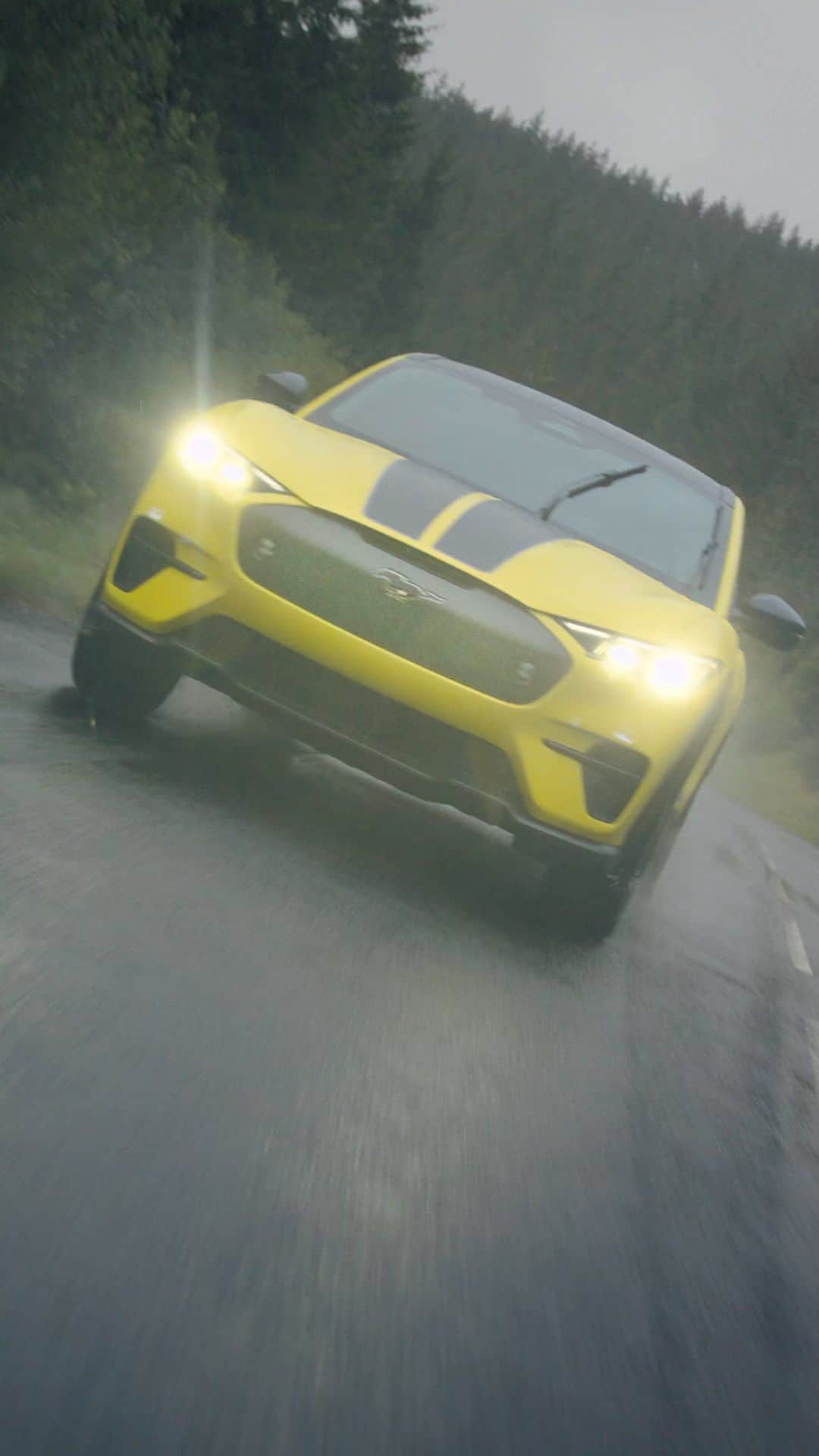 Fordのインスタグラム：「A Ford MustangⓇ designed to go where the rubber meets the dirt road. Meet the new all-electric Ford Mustang Mach-EⓇ Rally. Find out more at our link in bio. #MustangMachE   Disclaimer: Prototype shown with available Ford accessories. Closed course. Do not attempt. Always consult the owner’s manual before off-road driving, know your terrain and trail difficulty, and use appropriate safety gear. Vehicle available early 2024.」