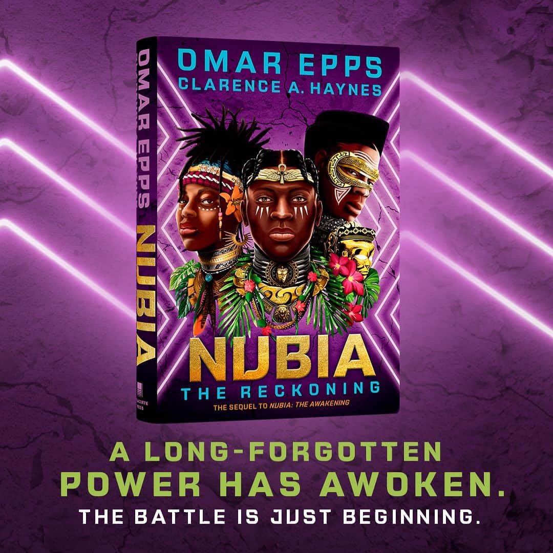 オマー・エップスのインスタグラム：「Join the movement!  The much awaited sequel to my first novel “Nubia The Awakening” is coming soon…👁️👁️ I proudly present to you, “Nubia The Reckoning!” Preorder NOW everywhere books are sold! 🔥💥🔥💥🔥 Take this journey with me, and help nurture our younger generations with a positive, powerful & motivational story. #NubiaTheReckoning 🔥🔥🔥 #TellAFriendToTellAFriend🗣️🗣️」